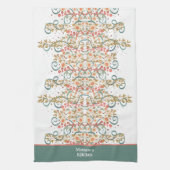 シエレガントッかわいらしクフローラスタイリッシュ名前をカスタムする キッチンタオル (縦)