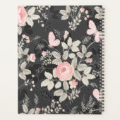 シエレガントックな水色フローラと蝶 プランナー手帳 (裏面)