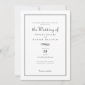 シエレガントックフランスの白黒結婚ズ 招待状 (正面)