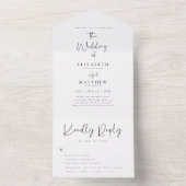 シエレガントックモダンシンプル結婚とRSVP オールインワン招待状 (内側)