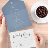 シエレガントックモダンシンプルQRコード結婚s オールインワン招待状