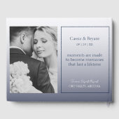 シエレガントックモダンネイビーブルー結婚ズゲストブック ゲストブック (裏面)