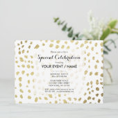 シエレガントック·ホワイトフェイク·金ゴールド水玉模様 招待状 (スタンド正面)