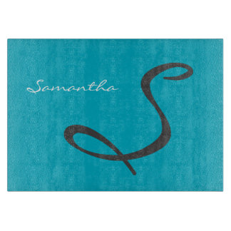 シエレガントッシンプルクトレンディーモノグラムティール（緑がかった色） カッティングボード