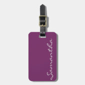 シエレガントッシンプルクトレンディーモノグラム紫 ラゲッジタグ (正面縦)