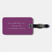 シエレガントッシンプルクトレンディーモノグラム紫 ラゲッジタグ (裏面横)