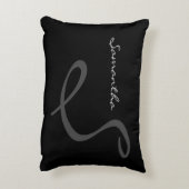 シエレガントッシンプルクトレンディーモノグラム黒 アクセントクッション (裏面(縦))