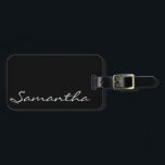 シエレガントッシンプルクトレンディーモノグラム黒 ラゲッジタグ<br><div class="desc">この洗練素晴らしされたデザインは、黒い背景に薄いスチールカスタムグレイであなたの名前や任意の文字を無地の特徴とする。</div>