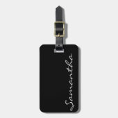 シエレガントッシンプルクトレンディーモノグラム黒 ラゲッジタグ (正面縦)