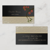 シエレガントッスタイリッシュク、ダマスク、ブラック、さくらんぼツリー 名刺 (正面/裏面)