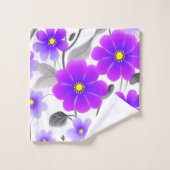 シエレガントッスタイリッシュク・パープルフローラ バスタオルセット (ウォッシュタオル)