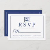 シエレガントッモダンクシンプルバークラシック（ユダヤ教の）バル・ミツバー 出欠カード (正面/裏面)