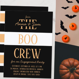 シエレガントッモダンストライプの秋婚約パーティ 招待状