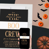 シエレガントッモダンストライプの秋婚約パーティ 招待状