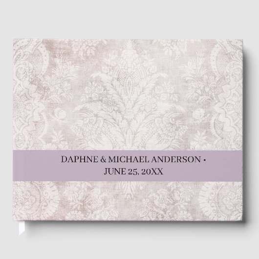 シエレガントッ結婚クモダンのシンプル紫 ゲストブック (正面)