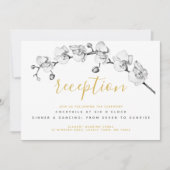 シエレガントモダンッスタイリッシュクフローラ金ゴールド披露宴 招待状 (正面)