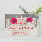 シエレガントャンパンと赤いバラ 招待状 (スタンド正面)