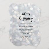 シエレガントルバーライト40歳誕生日招待状 招待状 (正面/裏面)