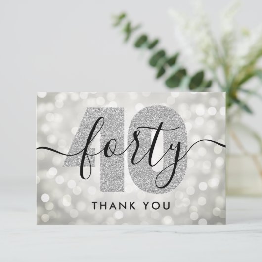 シエレガントルバー40歳誕生日ありがとう サンキューカード (スタンド正面)