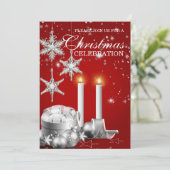 シエレガントルバー&レッドクリスマスパーティの招待状 招待状 (スタンド正面)
