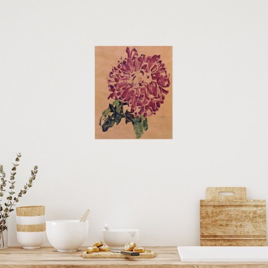 シエーレ – 赤い菊1910 ポスター (キッチン)