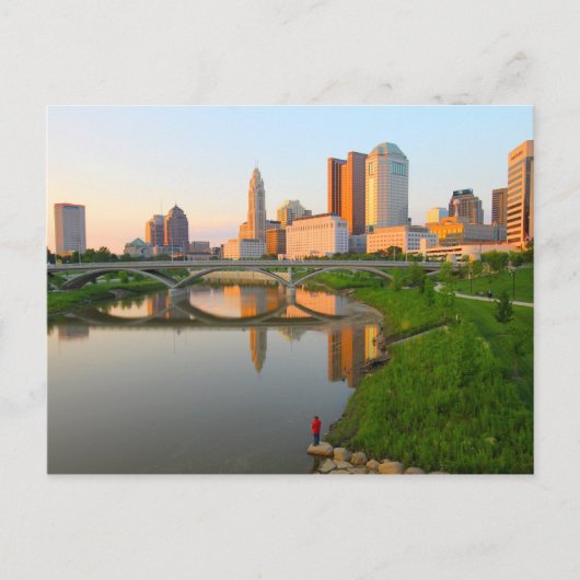 シオト川でコロンブスと釣り人がいた ポストカード (正面)