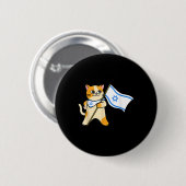 シオニズム猫イスラエル国旗プロイスラエル人 缶バッジ (正面&裏面)