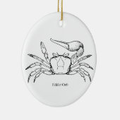 シオマネキのイラストレーション(線画) メタルオーナメント (右)