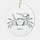 シオマネキのイラストレーション(線画) メタルオーナメント (左)