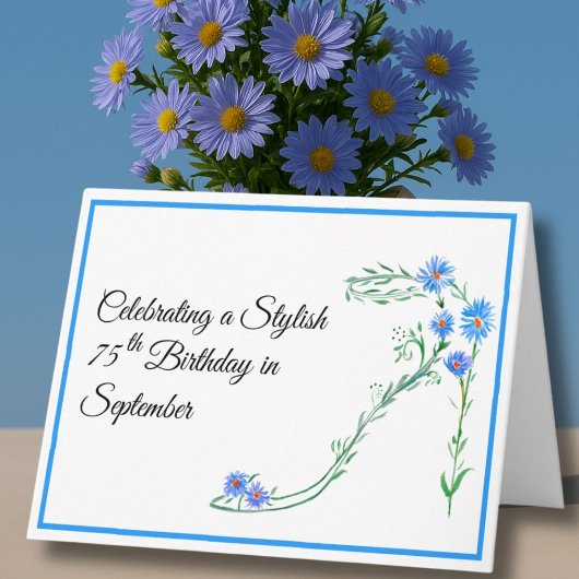 シオンの花お誕生日おめでとう 9月75歳 カード