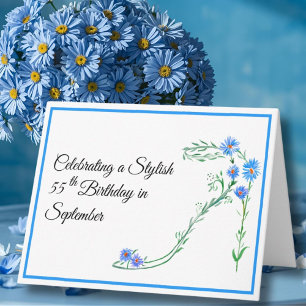 シオンの花の55歳の誕生日おめでとう カード