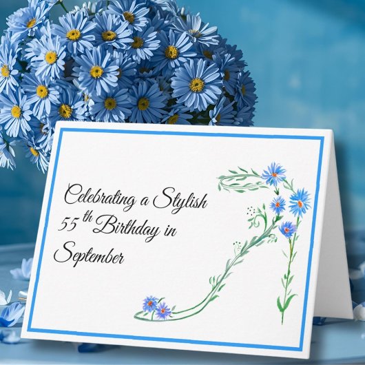 シオンの花の55歳の誕生日おめでとう カード