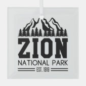 シオンナショナルパークユタ米アウトドアハイキング ガラスオーナメント (正面)