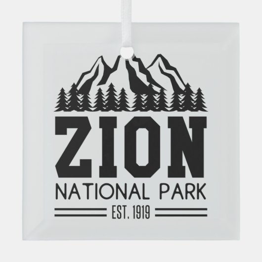 シオンナショナルパークユタ米アウトドアハイキング ガラスオーナメント (正面)