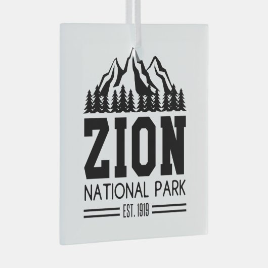 シオンナショナルパークユタ米アウトドアハイキング ガラスオーナメント (正面右)