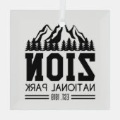 シオンナショナルパークユタ米アウトドアハイキング ガラスオーナメント (裏面)