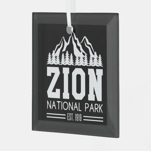 シオンナショナルパークユタ米アウトドアハイキング ガラスオーナメント (正面左)