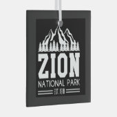 シオンナショナルパークユタ米アウトドアハイキング ガラスオーナメント (正面右)