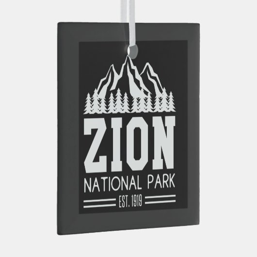 シオンナショナルパークユタ米アウトドアハイキング ガラスオーナメント (正面右)