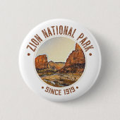 シオンナショナルパークユタ米アウトドア 動揺して 缶バッジ (正面)