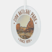シオンナショナルパークユタUSAアウトドア 動揺して ガラスオーナメント (正面左)