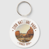 シオンナショナルパークユタUSAアウトドア 動揺して キーホルダー (正面)