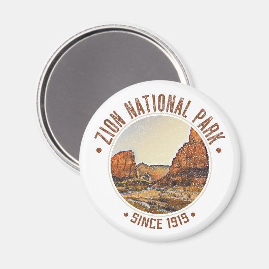 シオンナショナルパークユタUSAアウトドア 動揺して マグネット (正面/裏面)