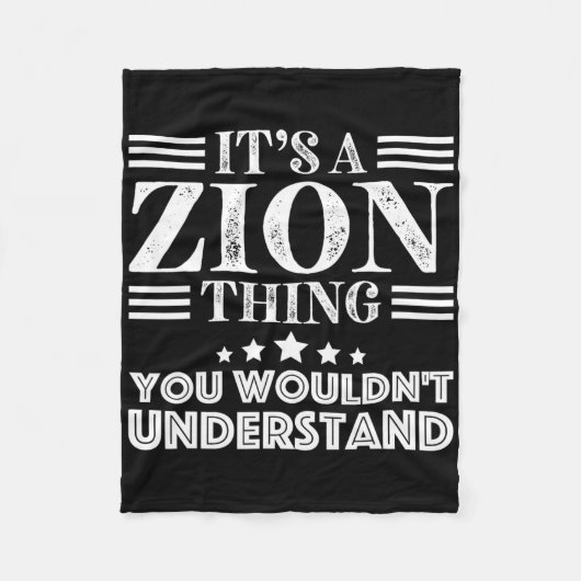 シオンファーストネーム個人誕生日ファーザーズデイメンズ フリースブランケット (正面)