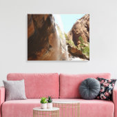 シオン国立公園のエメラルド・プール滝 II キャンバスプリント (インサイチュ (リビング))