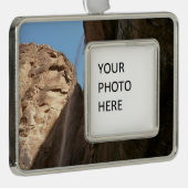 シオン国立公園のシオンのしわがれ岩 シルバープレートフレームオーナメント (右)