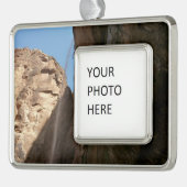 シオン国立公園のシオンのしわがれ岩 シルバープレートフレームオーナメント (左)