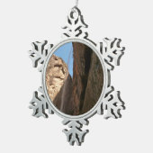 シオン国立公園のシオンのしわがれ岩 スノーフレークピューターオーナメント (右)