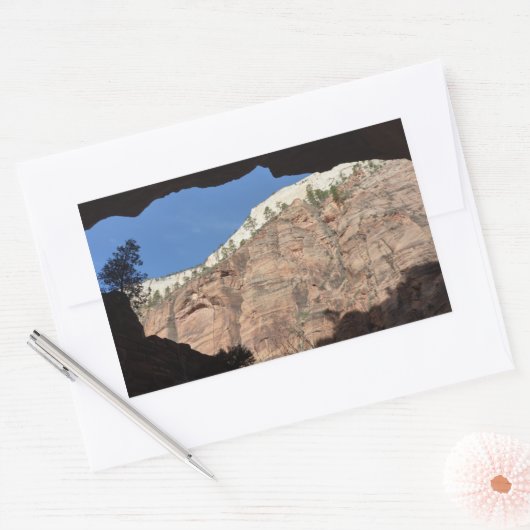 シオン国立公園の悪魔の階段から眺める 長方形シール (封筒)