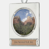 シオン国立公園の愛国者第二裁判所 シルバープレートバナーオーナメント (左)